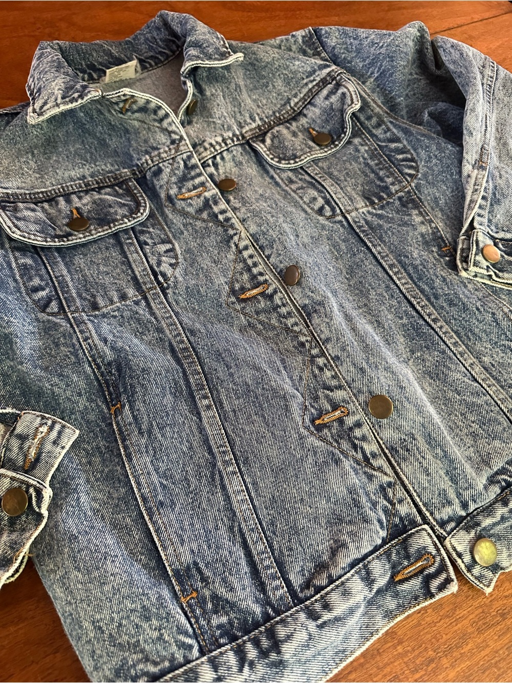 Vintage 90s Acid Wash Denim Jacket Youth Large 14/16 Women’s S/M 100% Cotton